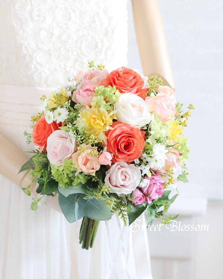 【オーダーメイド】クラッチブーケ＆ブートニア ★ ウェディングブーケ2点セット