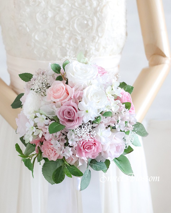 【オーダーメイド】プリザーブドフラワーのナチュラルブーケ＆ブートニア V1682728685(13000円)