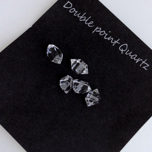 天然石 ダブルポイントクォーツ スクエアピアス*＊ (イヤリング変更可
