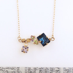 天然石 ダブルポイントクォーツ スクエアピアス*＊ (イヤリング変更可