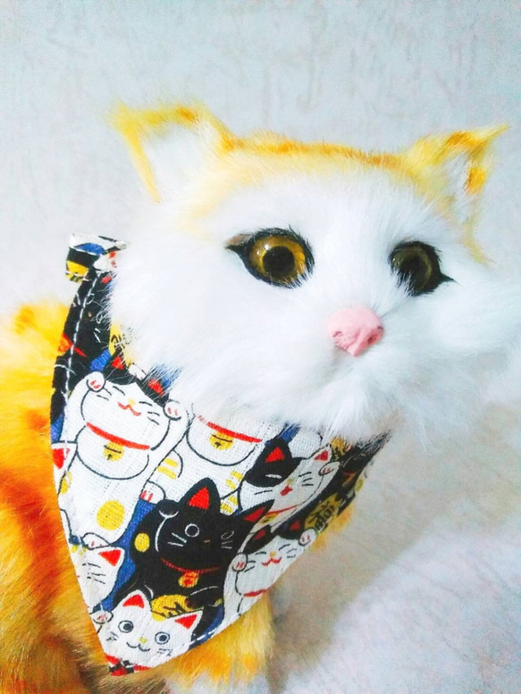 加小號 - 手工製作的寵物三角巾，狗圍巾，貓領巾，寵物飾品 第3張的照片