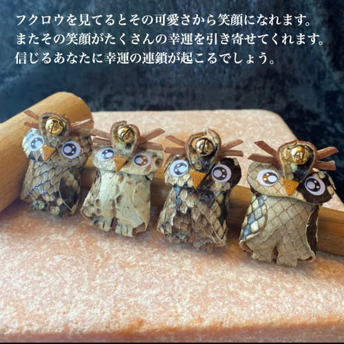 オルゴナイト ふくろう ベビーふくろうちゃん キーホルダー白蛇