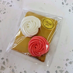 【赤白2枚入×5セット】ローズアイシングクッキー！お祝いや記念日に！【fufua】 2枚目の画像