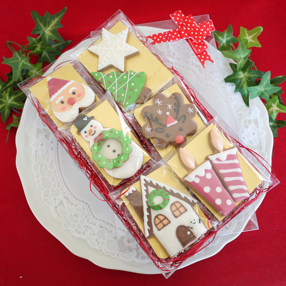 クリスマスGIFT★アイシングクッキー（6点/8枚入）【fufua】Christmas 1枚目の画像