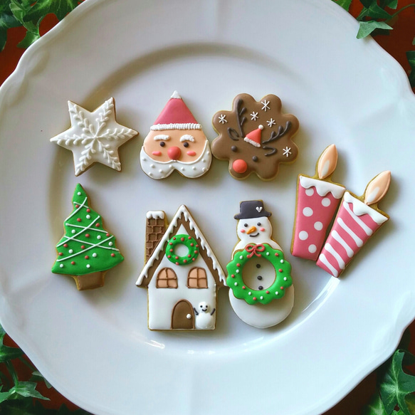 クリスマスGIFT★アイシングクッキー（6点/8枚入）【fufua】Christmas 2枚目の画像