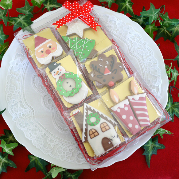 クリスマスGIFT★アイシングクッキー（6点/8枚入）【fufua】Christmas 3枚目の画像
