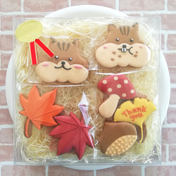 【文字入れ可能】秋の贈り物＜７枚セット＞アイシングクッキー【fufua】 3枚目の画像