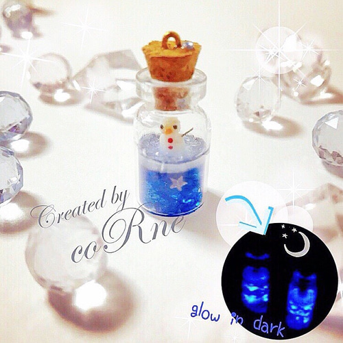 スノーマンチャーム 雪だるま キーホルダー ガチャ詰め ビーズチャーム