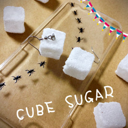 リアルな角砂糖のピアス "CUBE SUGAR" 2枚目の画像
