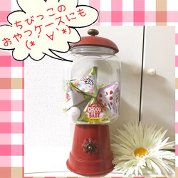 ”RETRO POP CANDY POT レトロなガチャガチャ風 収納ポット” RD＊収納ボックス/ケース 4枚目の画像