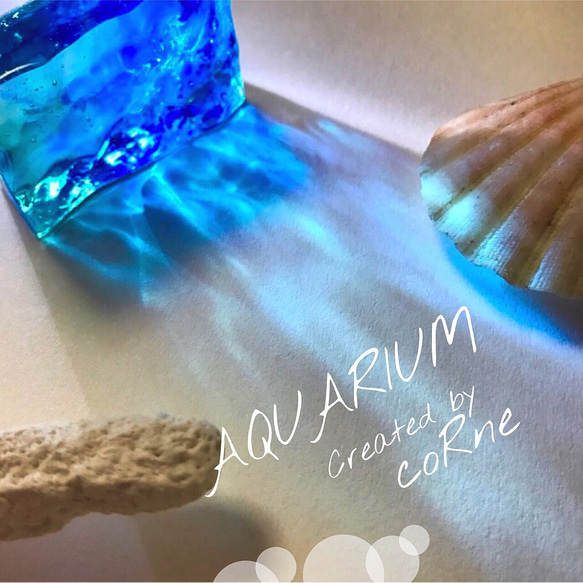 切り取った海 ”AQUARIUM アクアリウム” 珊瑚の見える海 オブジェ＊SEA＊#54 1枚目の画像