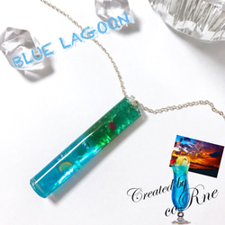 再販＊”BLUE LAGOON” cocktail necklace 2枚目の画像