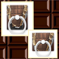 ”CHOCOLATE”  板チョコ スマホリング/スマホスタンド＊ハート型 2枚目の画像
