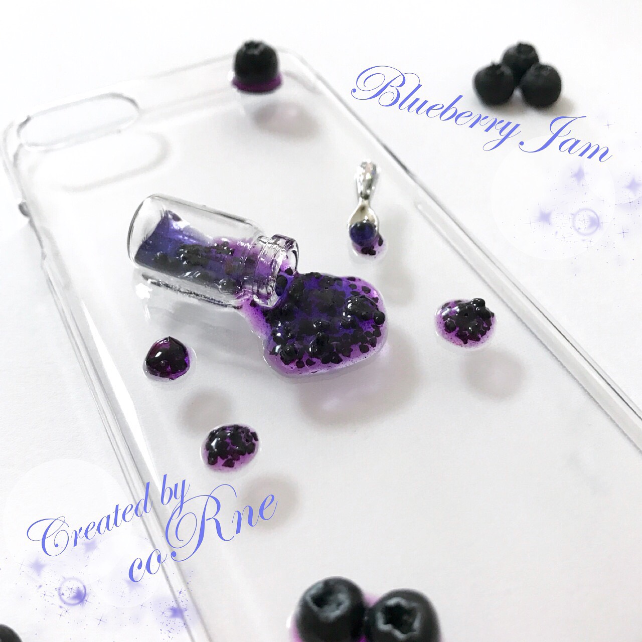 "倒れちゃったブルーベリージャム&摘みたてブルーベリー” iPhoneケース/カバー＊他機種応相談＊再販×4