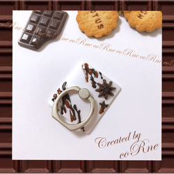 "チョコレートソース&ホイップ" スマホリング/スマホスタンド/ホールドリング 1枚目の画像