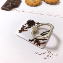 "チョコレートソース&ホイップ" スマホリング/スマホスタンド/ホールドリング 2枚目の画像