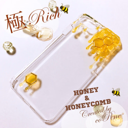 ◉極リッチバージョン◉ "蜂の巣から溢れ出る蜂蜜" たっぷりハニー&ハニカム iPhoneケース ＊再販×15 3枚目の画像