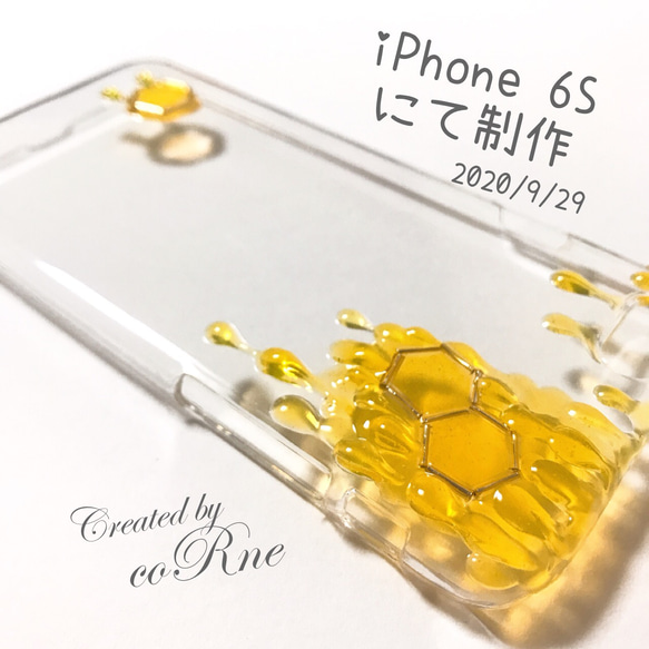 ◉極リッチバージョン◉ "蜂の巣から溢れ出る蜂蜜" たっぷりハニー&ハニカム iPhoneケース ＊再販×15 7枚目の画像