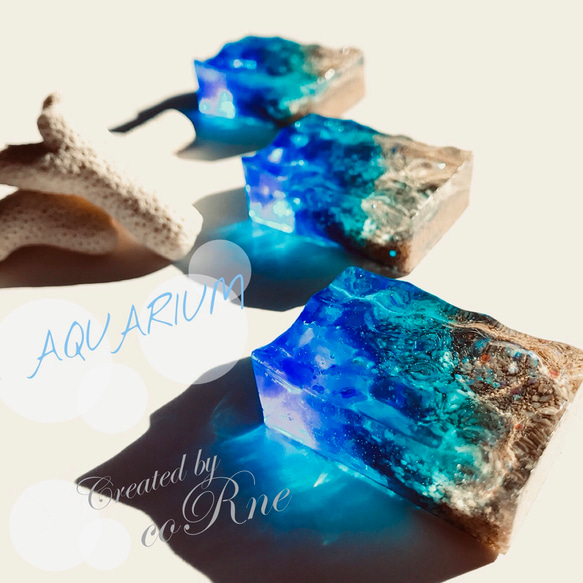 再販開始ヽ(*´∀｀)ノ 特集掲載♪ "AQUARIUM ”砂浜の見える透き通る海" オブジェ 1枚目の画像