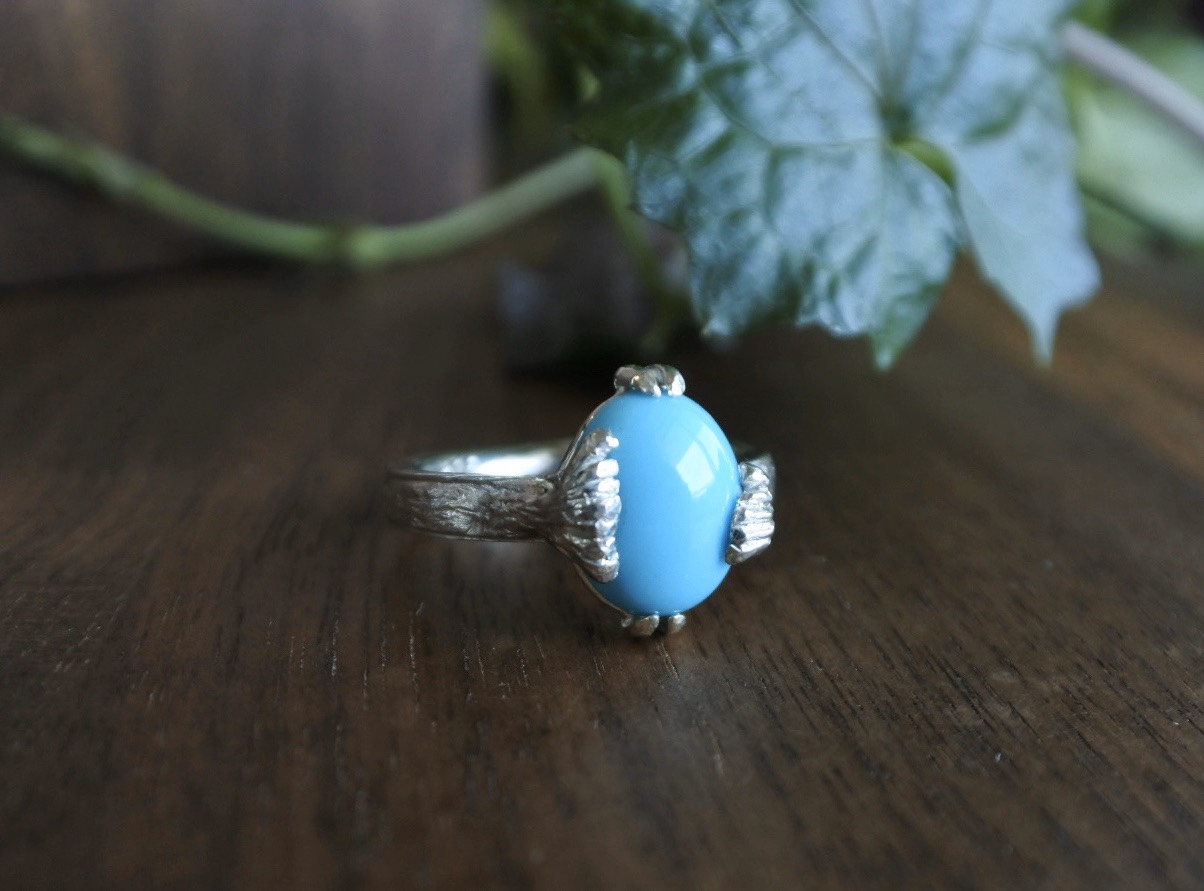 リング「ルーツ」sv925/950／アリゾナ産ターコイズ