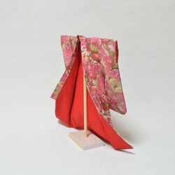 和飾り 『ミニ着物斜鶴舞 ピンク』 3枚目の画像