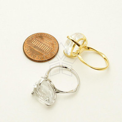 【1個入り】フリーサイズ指輪、13㎜グラスストーン用の台付き、デザインリング、シルバー/RR-011-OR 2枚目の画像