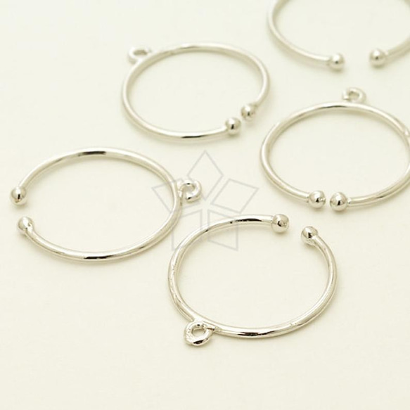 【2個入り】カン付きのフリーサイズ指輪、デザインリング、指輪作り、シルバー/RR-032-OR 1枚目の画像