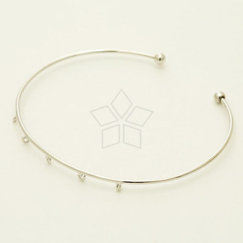 シルバー ゴールド カフバングル*5 1個入り】5カン付きフリーサイズブレスレット、カフバングル、B