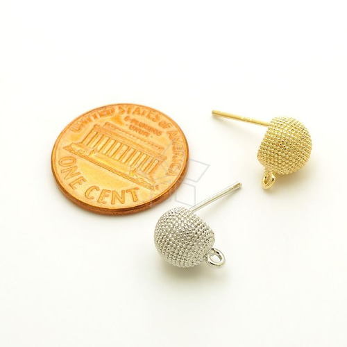 4個入り（2ペア）】（大）ドットボールピアス、一粒ピアス、カン付き 