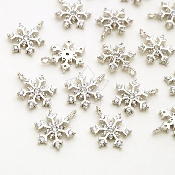1個入り】雪の結晶チャーム、カスミソウ、雪の花のチャーム、冬