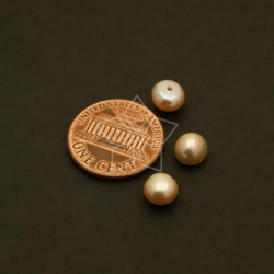 【10個入り】淡水パール、片穴真珠、イヤリングパーツ、ボタン、小粒、6㎜、ピーチ/PL-F04-FP 2枚目の画像