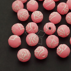 【30個入り】ローズの夜行ボール、バラ、夜行星、貫通穴あり、アクリルチャーム、ピンク/AR-032-PK 1枚目の画像