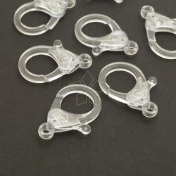 【4個入り】透明プラスチックカニカン、金具、留め具、アクセサリーパーツ、透明クリア/CS-088-TR 1枚目の画像