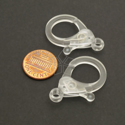 【4個入り】透明プラスチックカニカン、金具、留め具、アクセサリーパーツ、透明クリア/CS-088-TR 2枚目の画像
