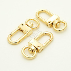 【4個入り】カラビナ、バックアップ、キーホルダー、金具、留め具、アクセサリーパーツ、ゴールド/CS-001-GD 1枚目の画像