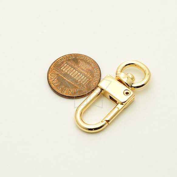 【4個入り】カラビナ、バックアップ、キーホルダー、金具、留め具、アクセサリーパーツ、ゴールド/CS-001-GD 2枚目の画像