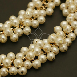 【20センチ】ミニ真珠のチェーン、ホワイトパール、ネックレスパーツ、ゴールド/CH-076-GD 1枚目の画像