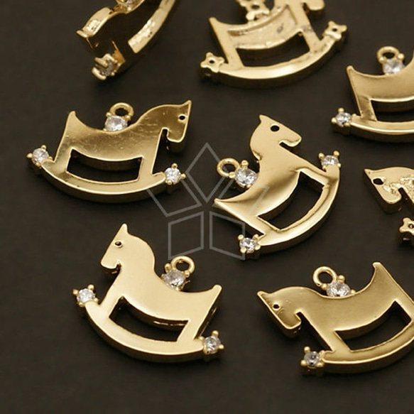 2個入り】木馬ペンダント、回転木馬ペンダント、馬、遊園地、動物