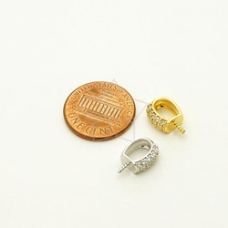 【1個入り】エレガンス真珠芯立チャーム、おしゃれペンダント、キュービック、ゴールド/PD-766-GD 3枚目の画像