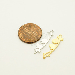 【2個入り】枝の上のスズメコネクター、ネックレス、鳥、フィアンセ、マットゴールド/PD-1390-MG 2枚目の画像
