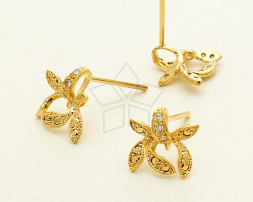 2個入り（1ペア）】925スタッド、上品フラワーピアス、お花イヤリング