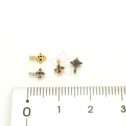 【4個入り】タイニー菱形チャーム、ダイヤモンド型ペンダント、コニャック、4色選択可/PD-1555-OP 2枚目の画像