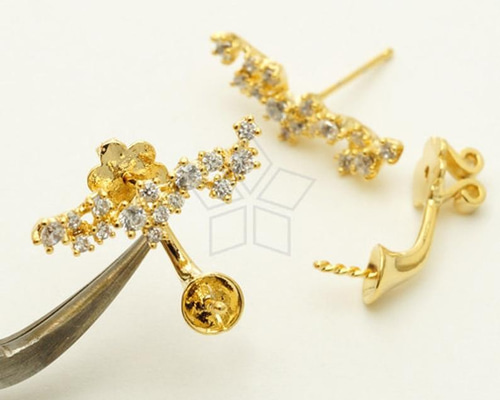 2個入り（1ペア）】ミルキーウェイイヤージャケット＆ピアス、芯立 