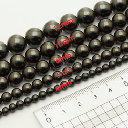 【3㎜-12㎜】ブラック真珠、ラウンドパール、手作りアクセサリーパーツ、ビーズ、サイズ選択可/PLS-040 3枚目の画像