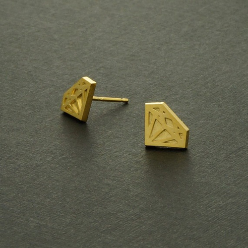 2個入り（1ペア）】ダイヤモンド型ピアス、宝石、宝物イヤリング