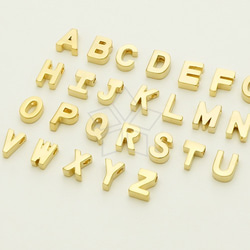 2個入り]イニシャル チャーム、アルファベット ビーズ、大文字