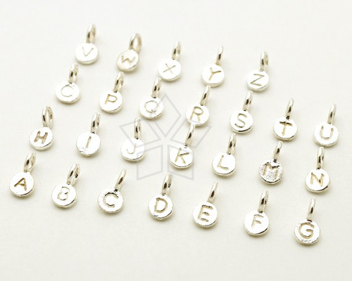 2個入り]SV925シルバー！ミニ イニシャルチャーム、大文字