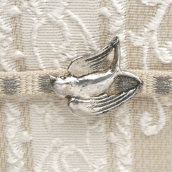 燕の帯留(ペンダントトップ）　silver925　三分四分紐用 3枚目の画像