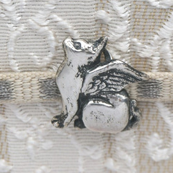 天使猫1　2way ネックレス（帯留め）　silver925　医療用ステンレスチェーン(60cm)付 1枚目の画像