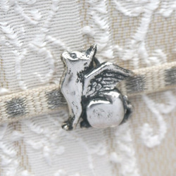 天使猫1　2way ネックレス（帯留め）　silver925　医療用ステンレスチェーン(60cm)付 5枚目の画像